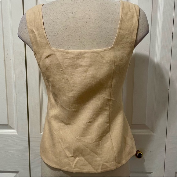 Authentic Sézane Ivory Linen Square Neck Vest EU Size 40 - Picture 3 of 9
